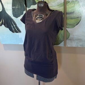 Bump start maternity grey v neck tee shirt sz M